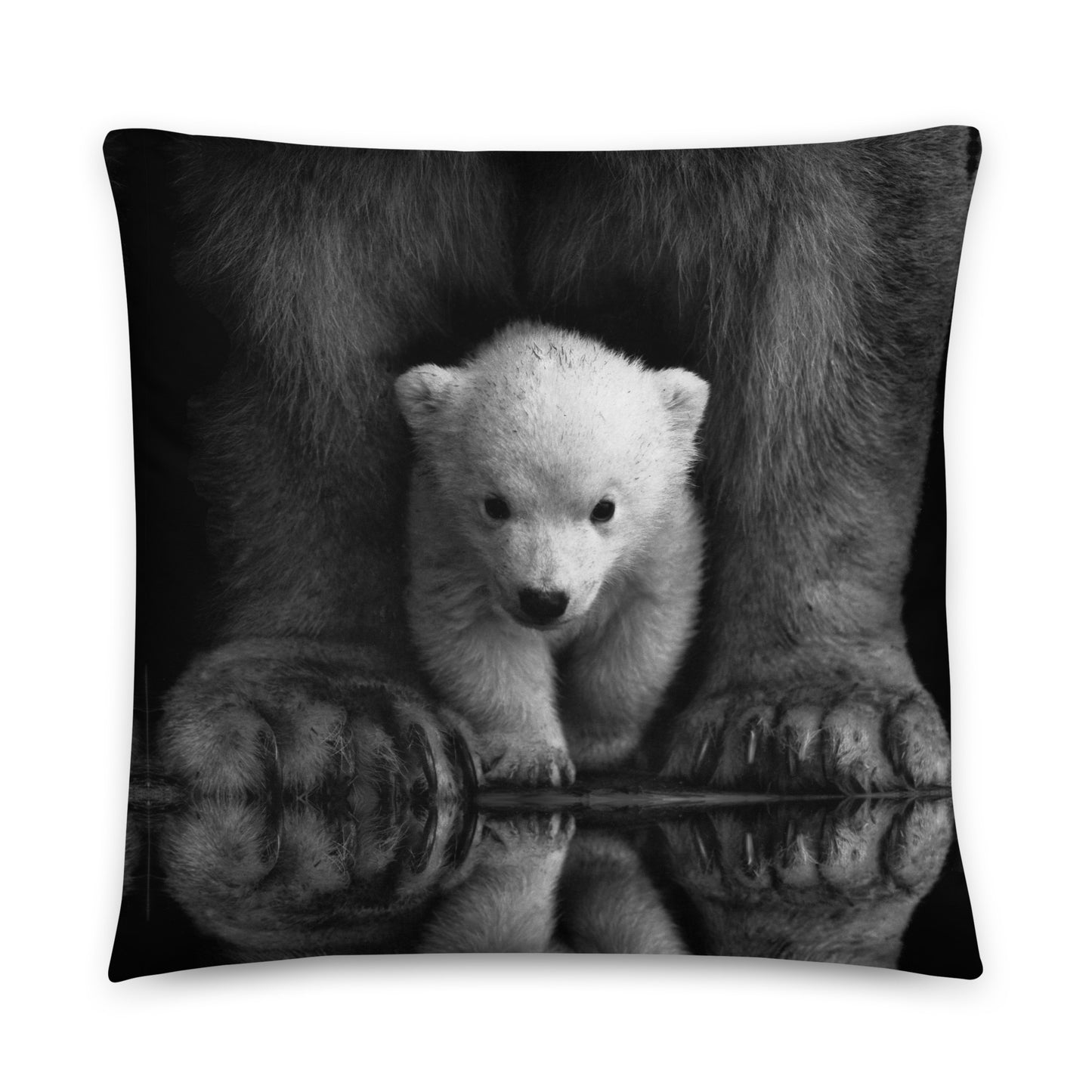 Comforting Baby Bear Photography Pillow