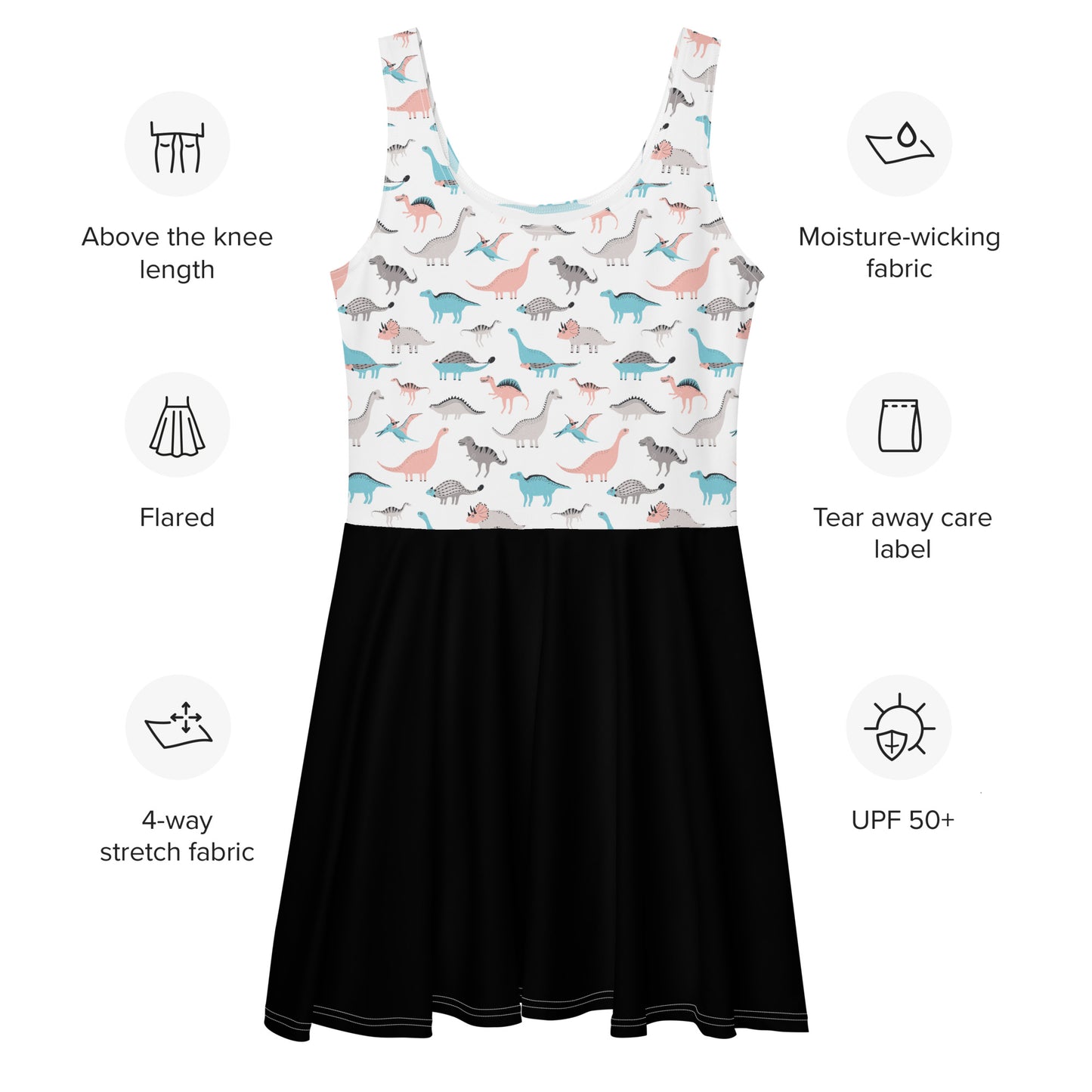 The Comforting Dinosaurs Everywhere Patterned Skirt-Dress