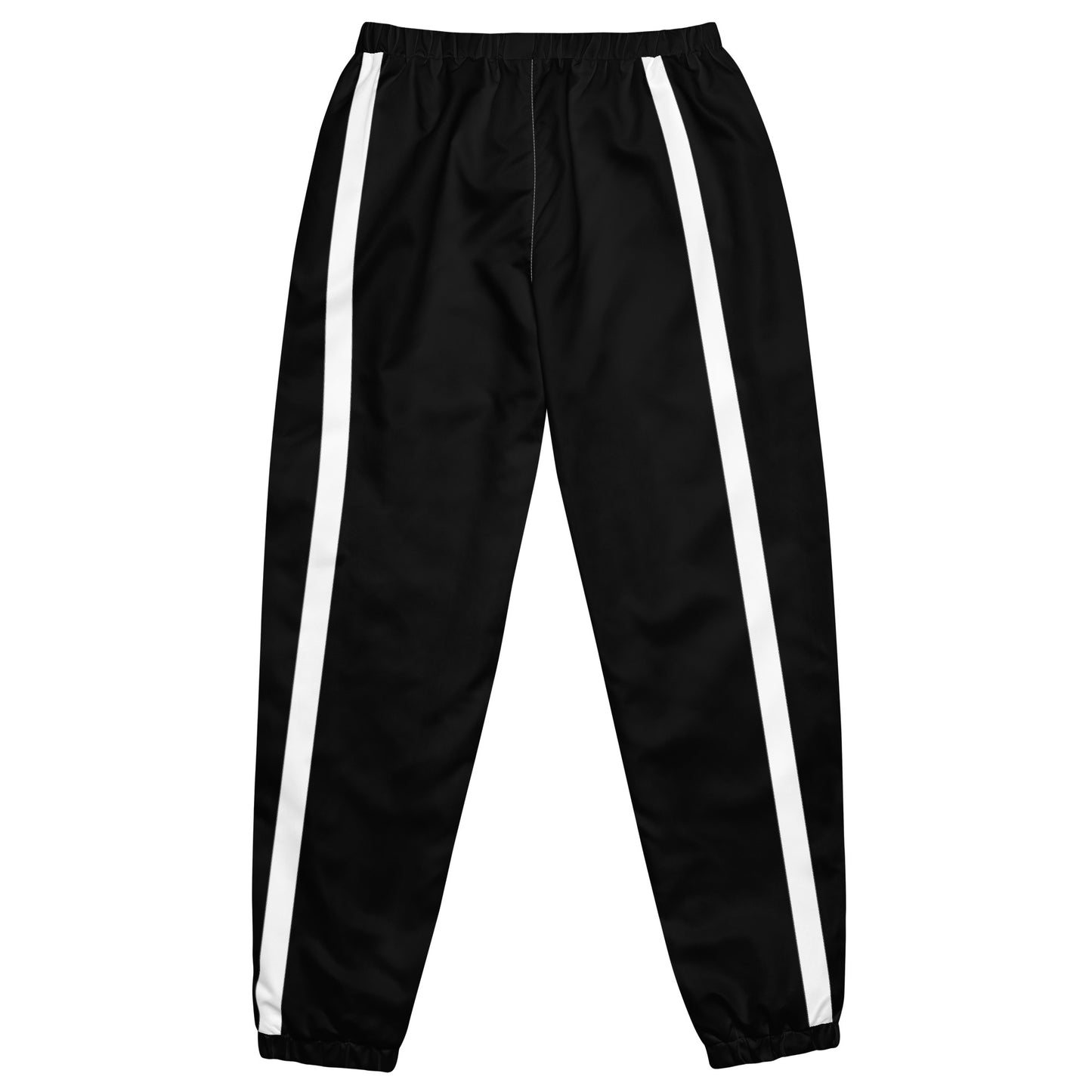 Sleek Water-Resistant Black Pants with Stripe and Zip Pockets