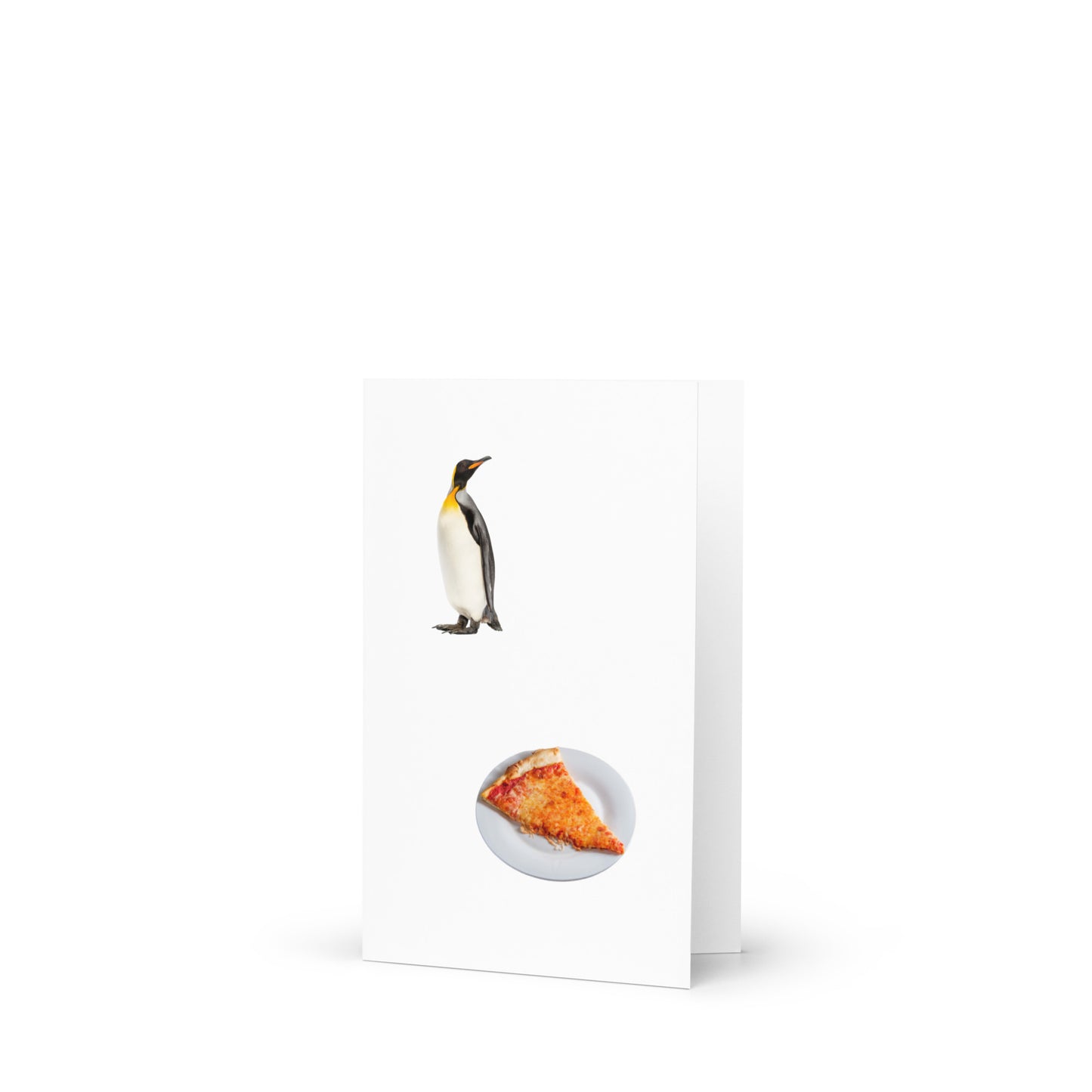 The Durable, Fun-Loving Special Penguin and Pizza Greeting Card