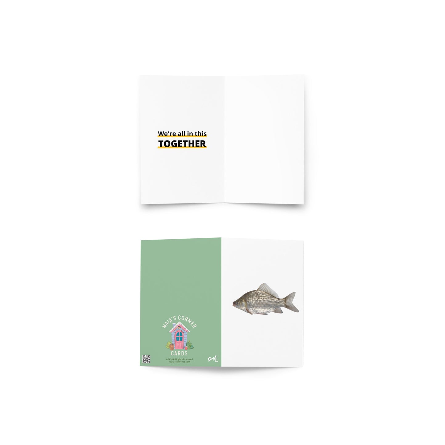 The Durable Startling Fishy Greeting Card With Encouraging Message Inside