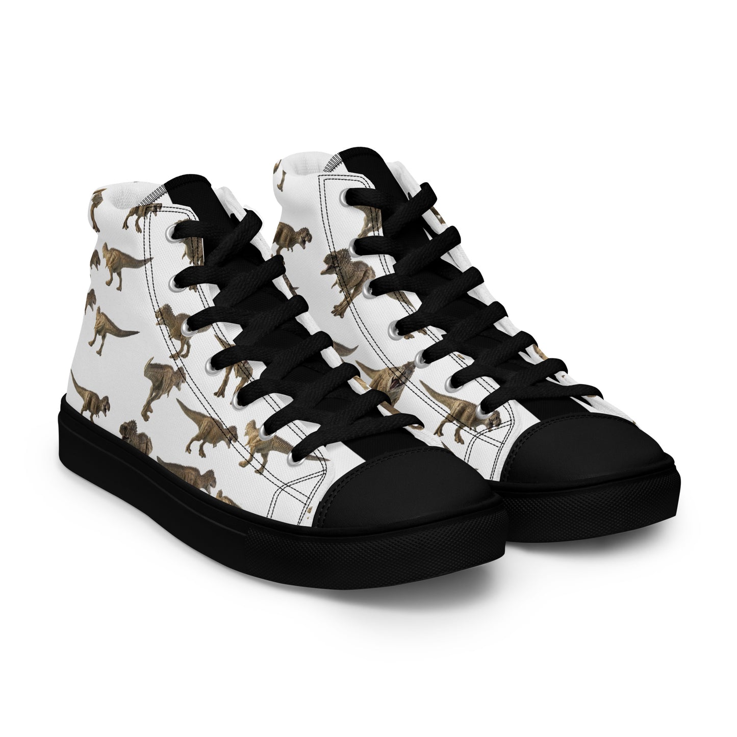 The Joyful Handmade Dinosaur High-Top Canvas Shoes