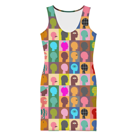 Kindred Spirit Conversational Mosaic Form-Fitting Dress