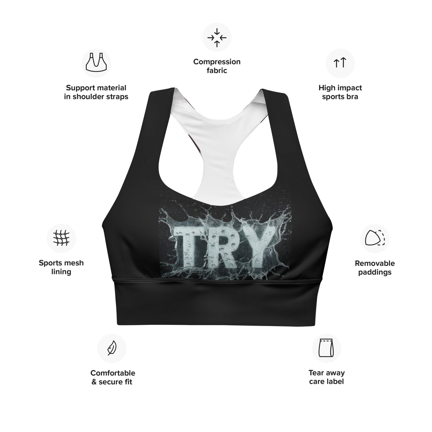 The Proud Soul Water Explosion Sports Bra With Sports Mesh Lining