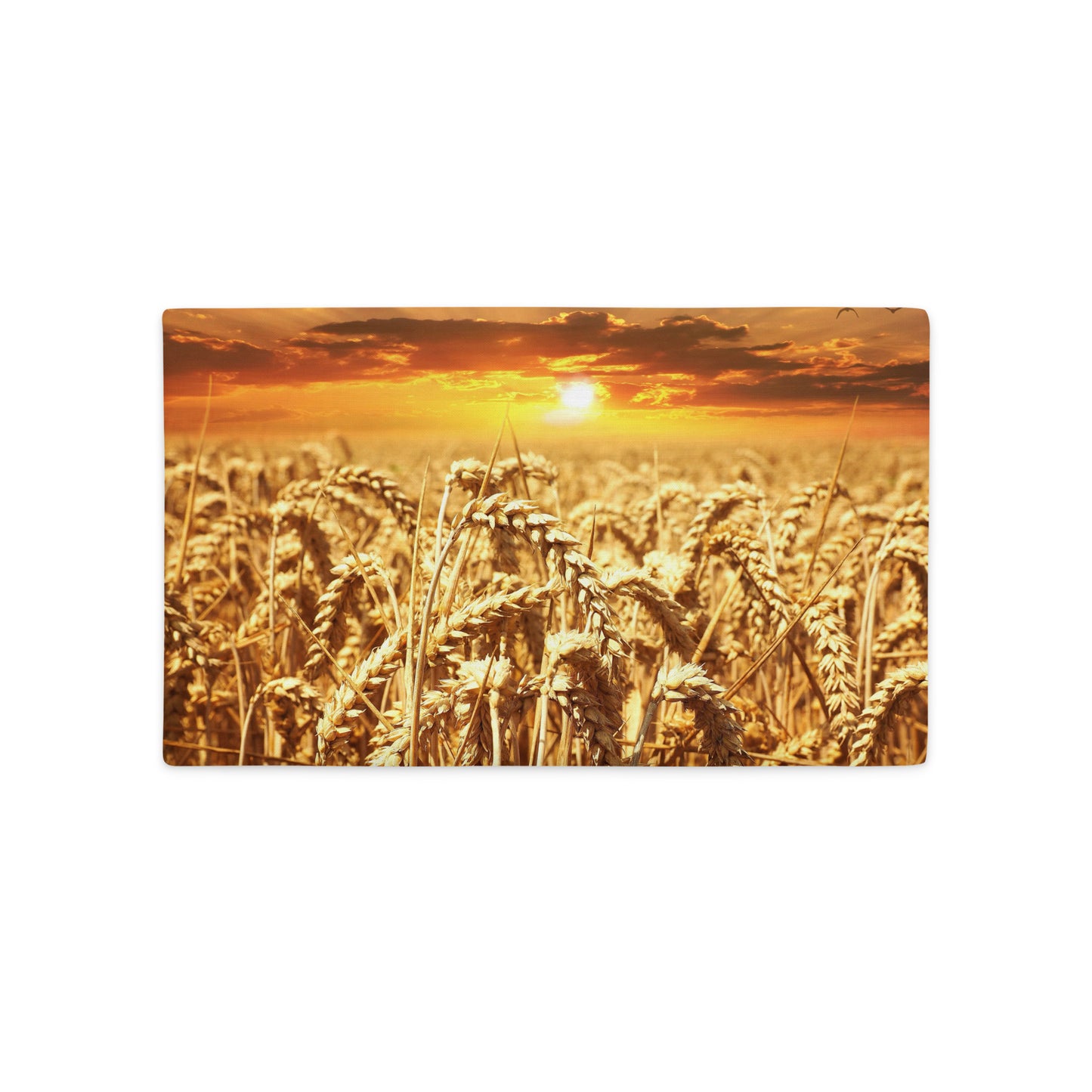 The Calming Wheat Fields Sunset Premium Pillow Case