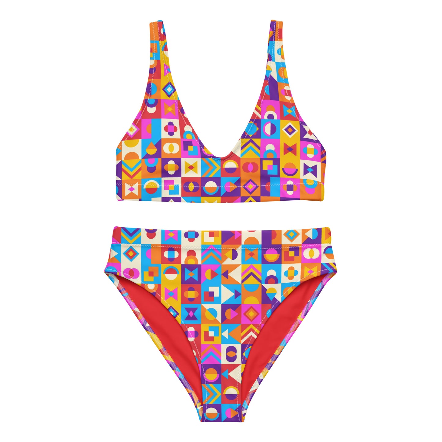 Flavors of the World Radiant Confidence Abstract Recycled Sports Bikini Set