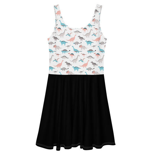 The Comforting Dinosaurs Everywhere Patterned Skirt-Dress