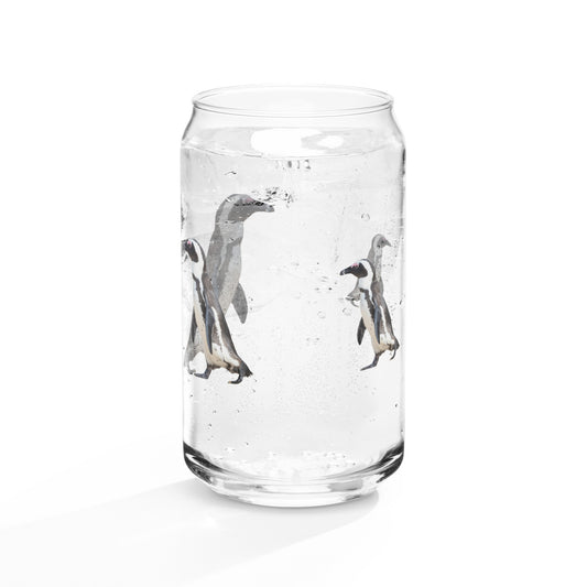 Penguin Parade can-shaped glass