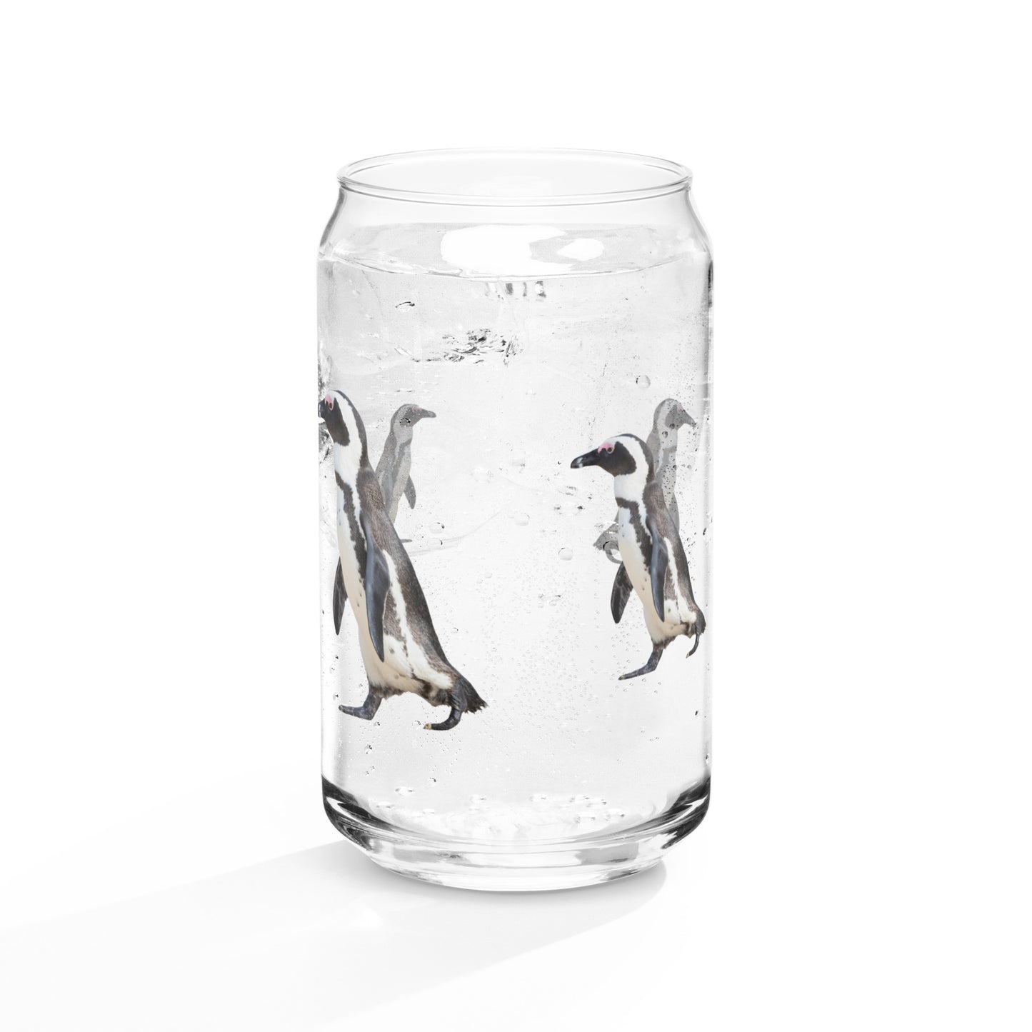 Penguin Parade can-shaped glass