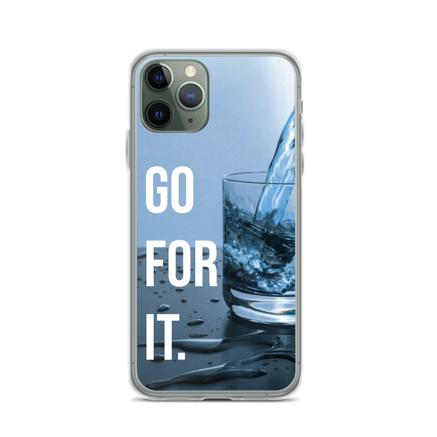 The Motivating Go-For-It with Water Background Clear Case for iPhone®