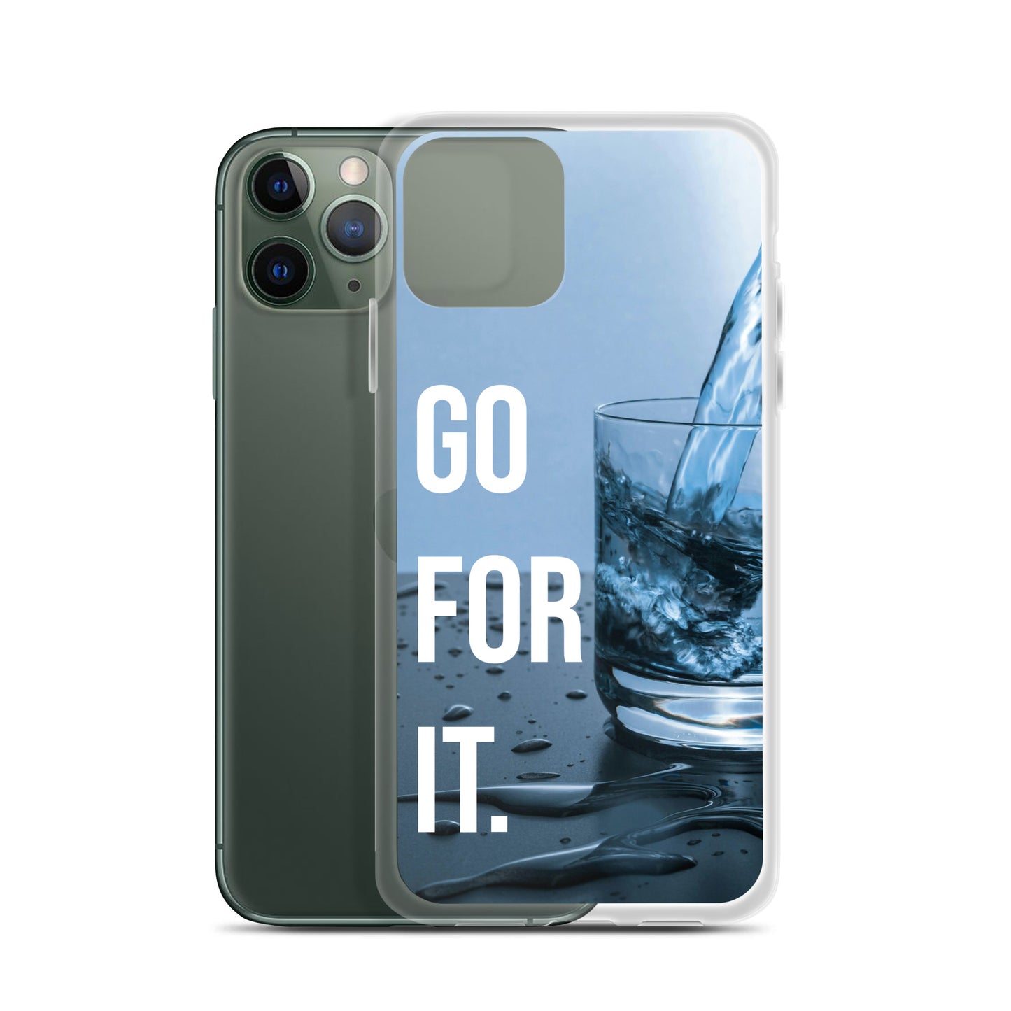 The Motivating Go-For-It with Water Background Clear Case for iPhone®