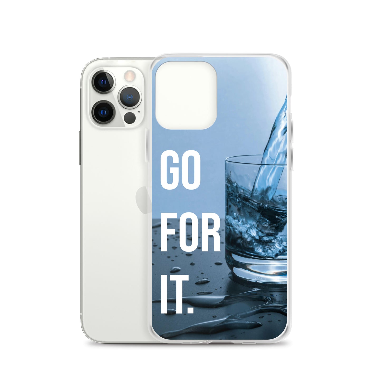 The Motivating Go-For-It with Water Background Clear Case for iPhone®