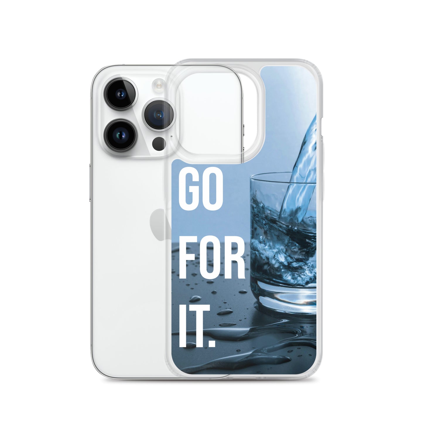 The Motivating Go-For-It with Water Background Clear Case for iPhone®