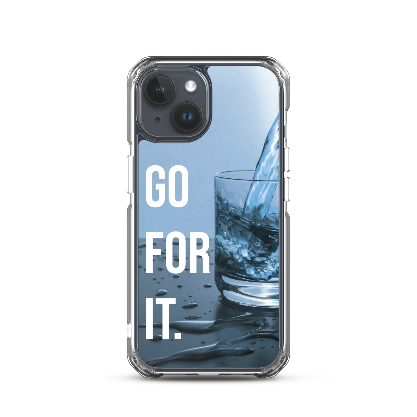 The Motivating Go-For-It with Water Background Clear Case for iPhone®