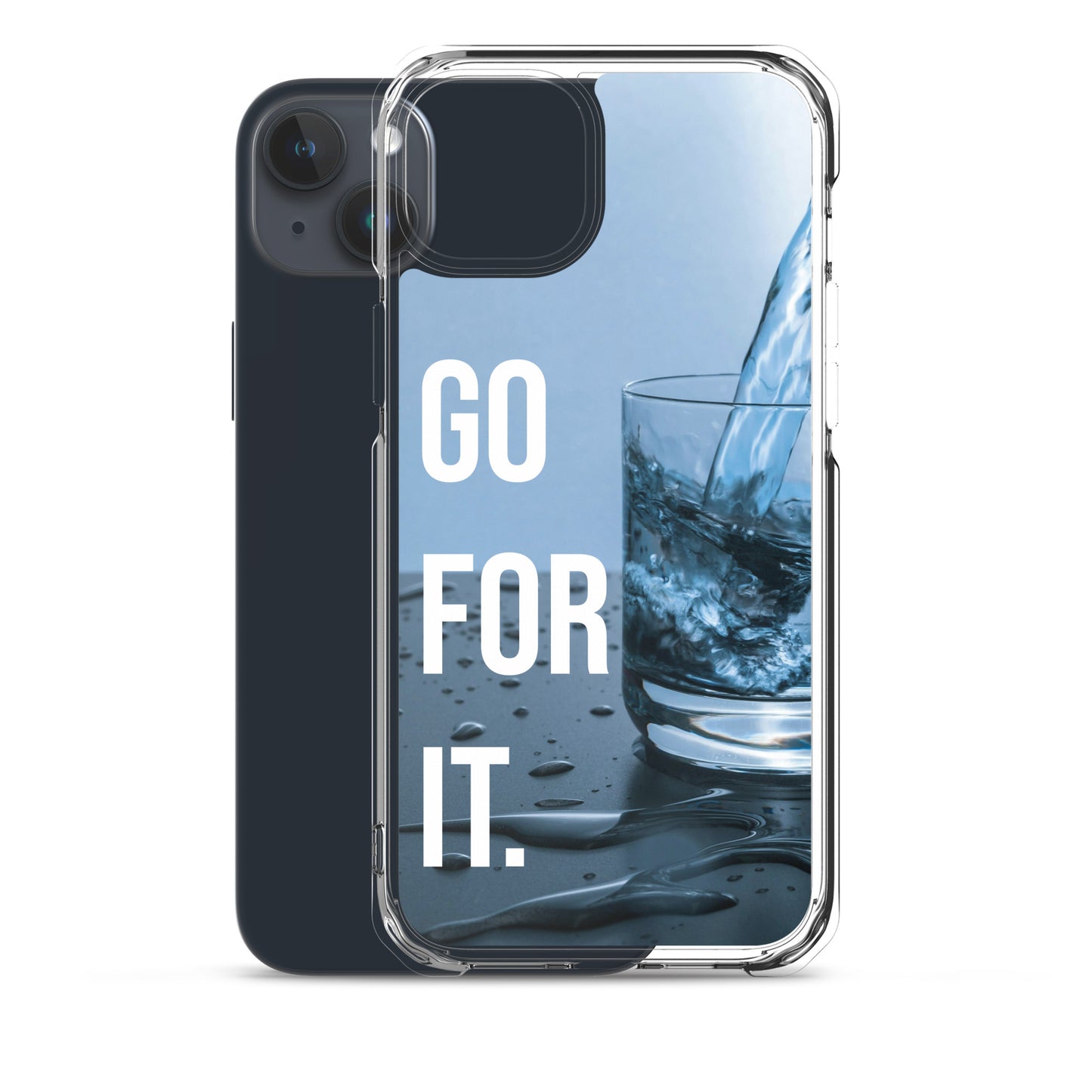 The Motivating Go-For-It with Water Background Clear Case for iPhone®