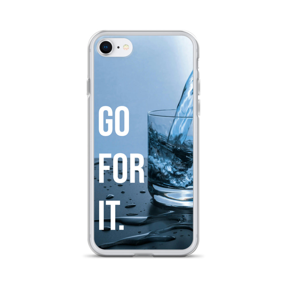 The Motivating Go-For-It with Water Background Clear Case for iPhone®