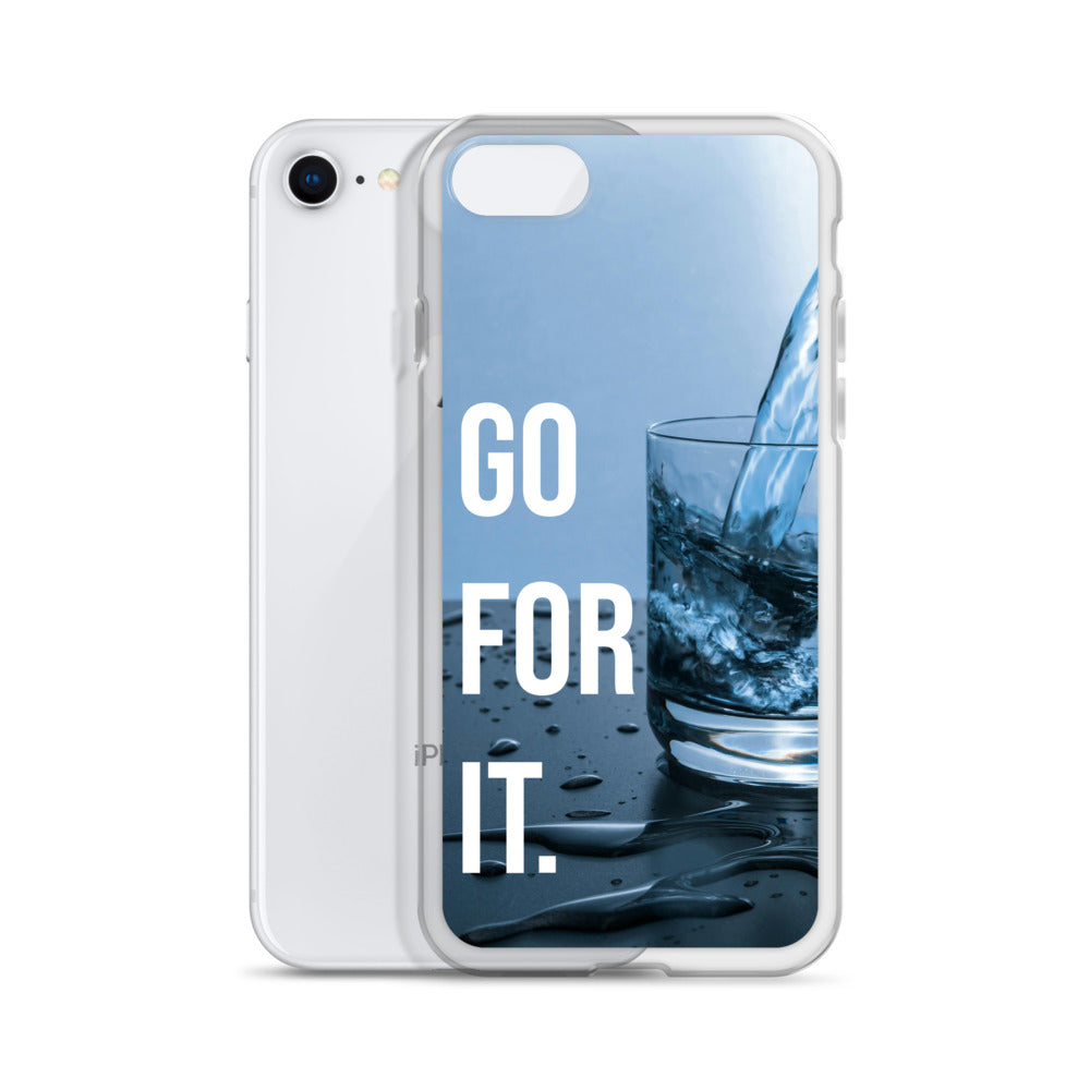 The Motivating Go-For-It with Water Background Clear Case for iPhone®