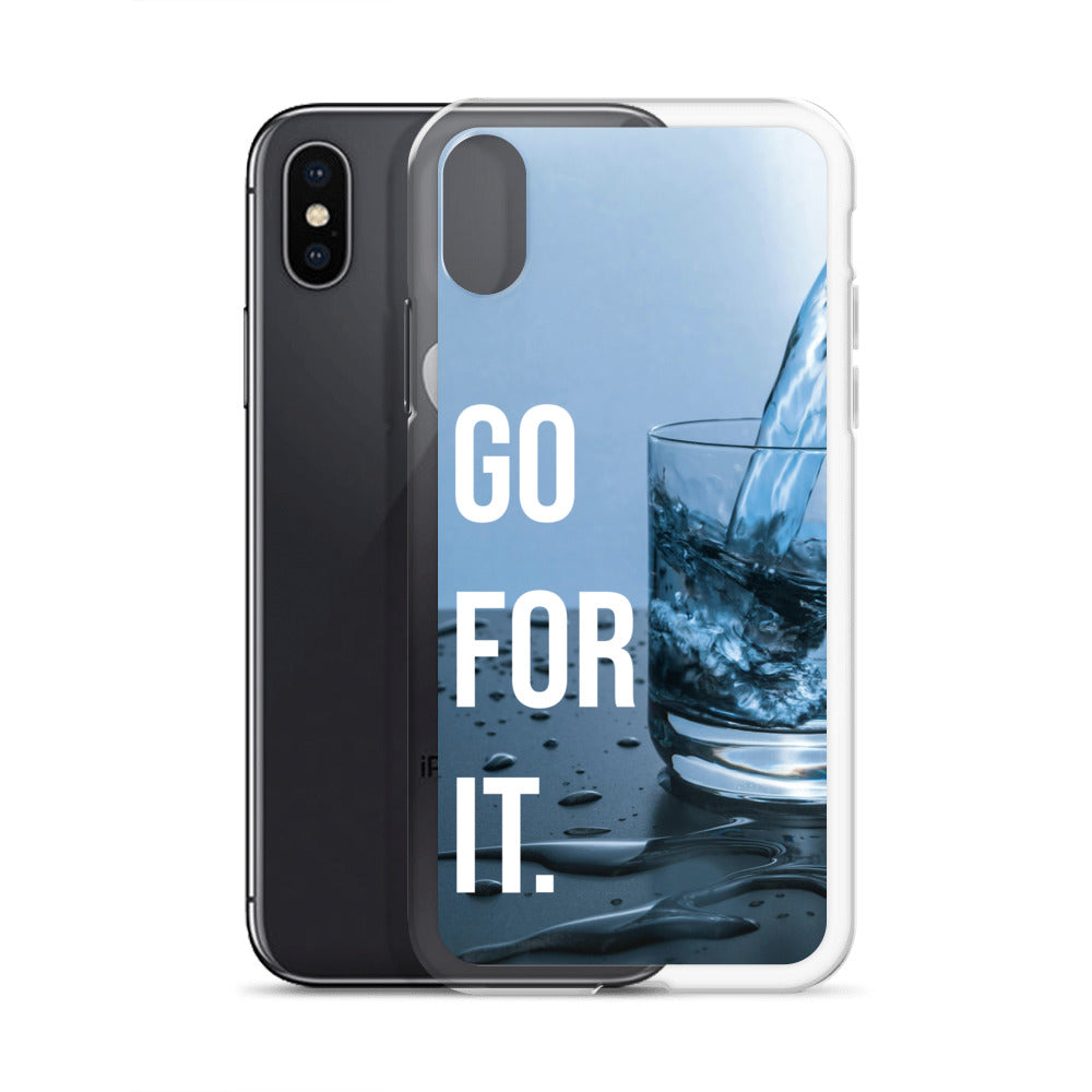 The Motivating Go-For-It with Water Background Clear Case for iPhone®