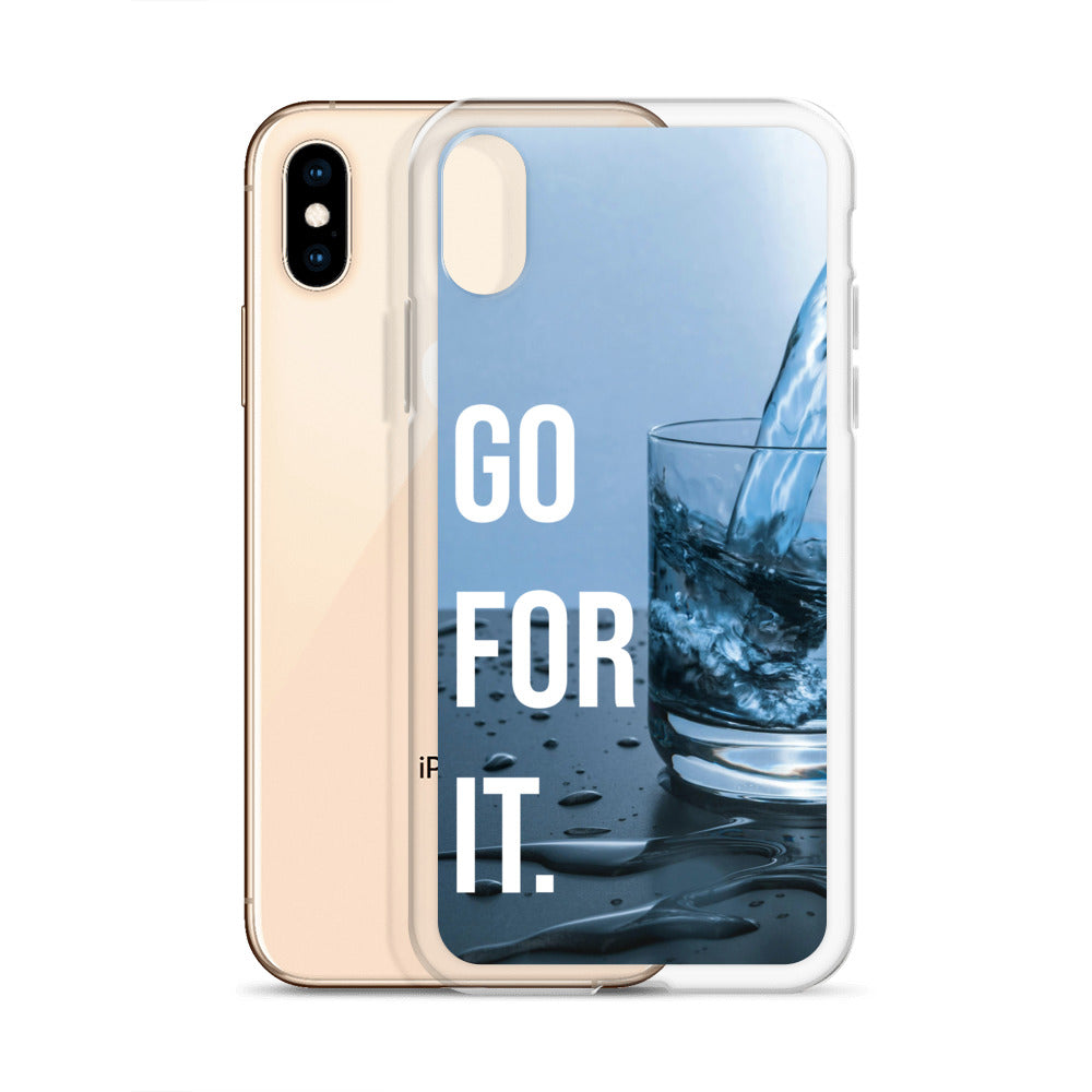 The Motivating Go-For-It with Water Background Clear Case for iPhone®