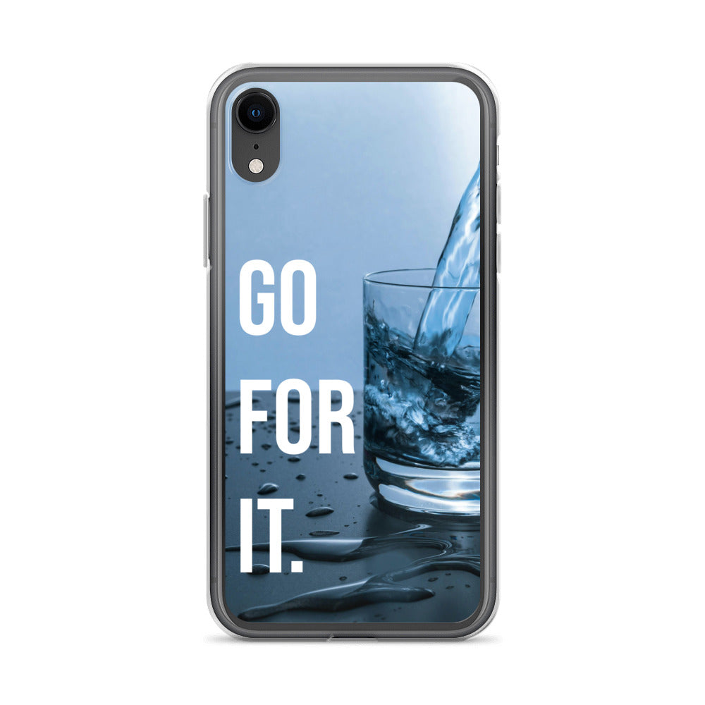 The Motivating Go-For-It with Water Background Clear Case for iPhone®