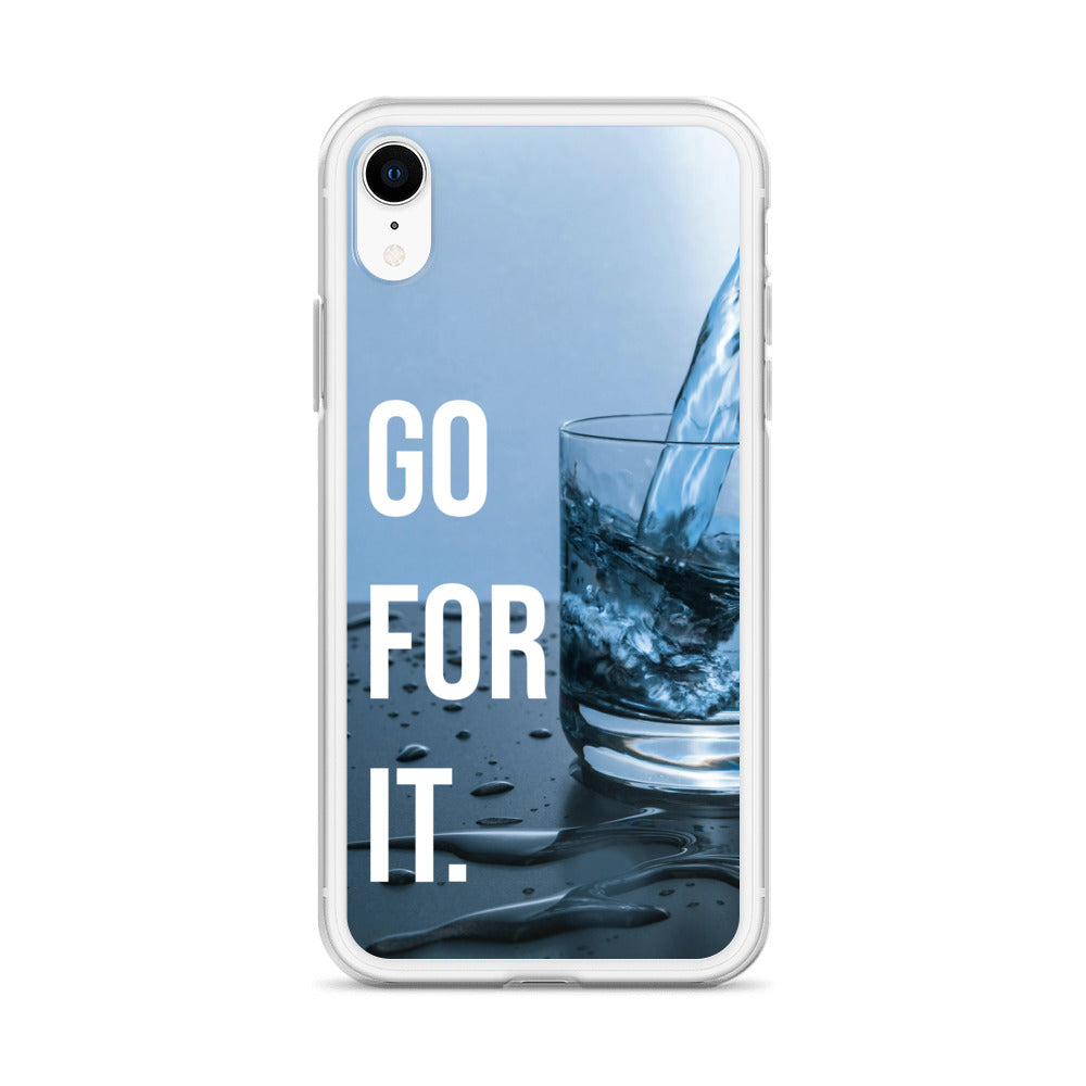 The Motivating Go-For-It with Water Background Clear Case for iPhone®