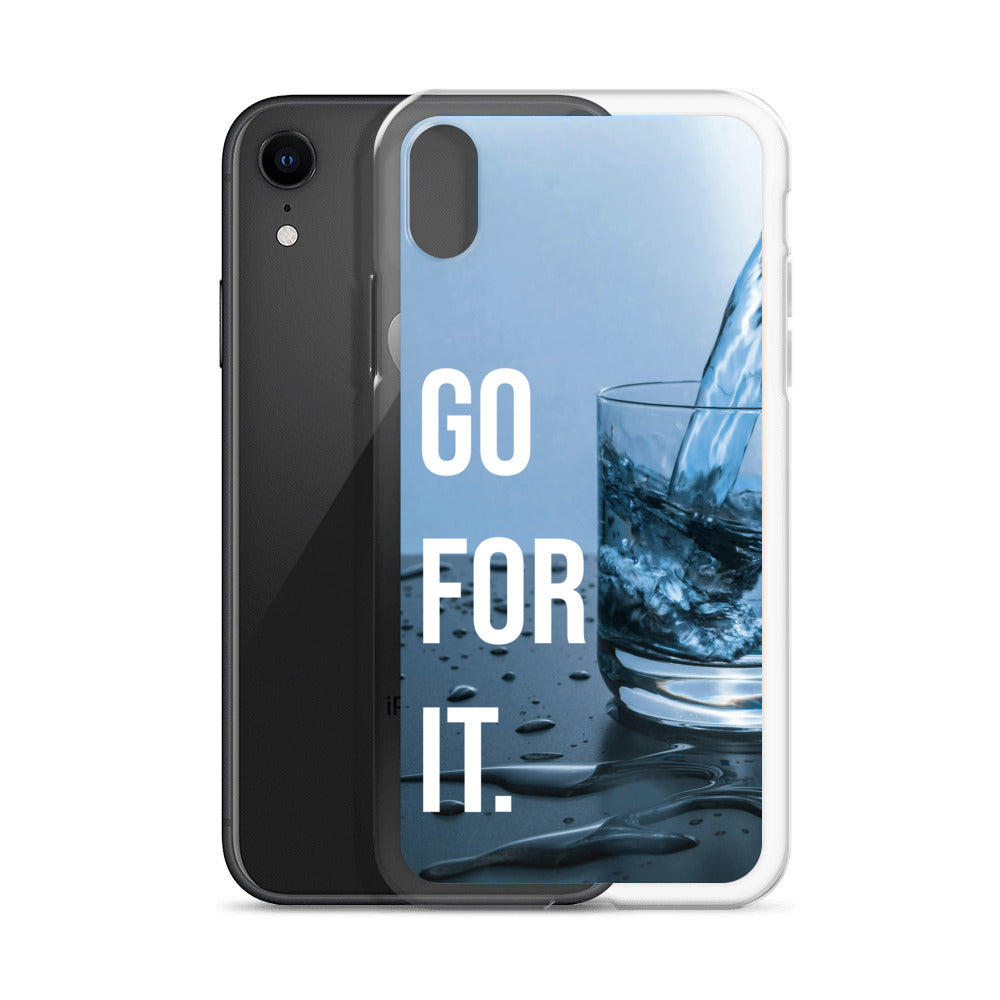 The Motivating Go-For-It with Water Background Clear Case for iPhone®