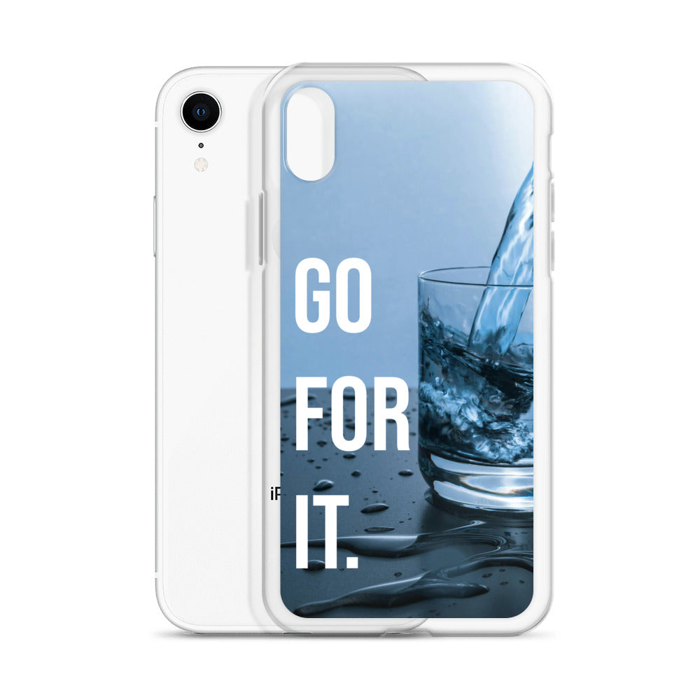 The Motivating Go-For-It with Water Background Clear Case for iPhone®