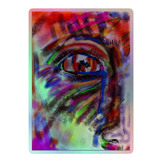 The Enchanting Sorrowful Woman Original Artisan Holographic Sticker