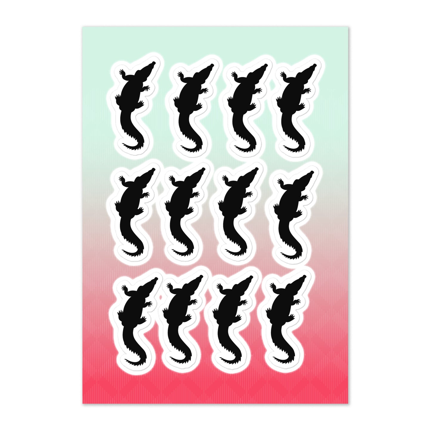 2 Year Durability Uplifting Alligator Silhouette Sticker Sheet: Collector's Series