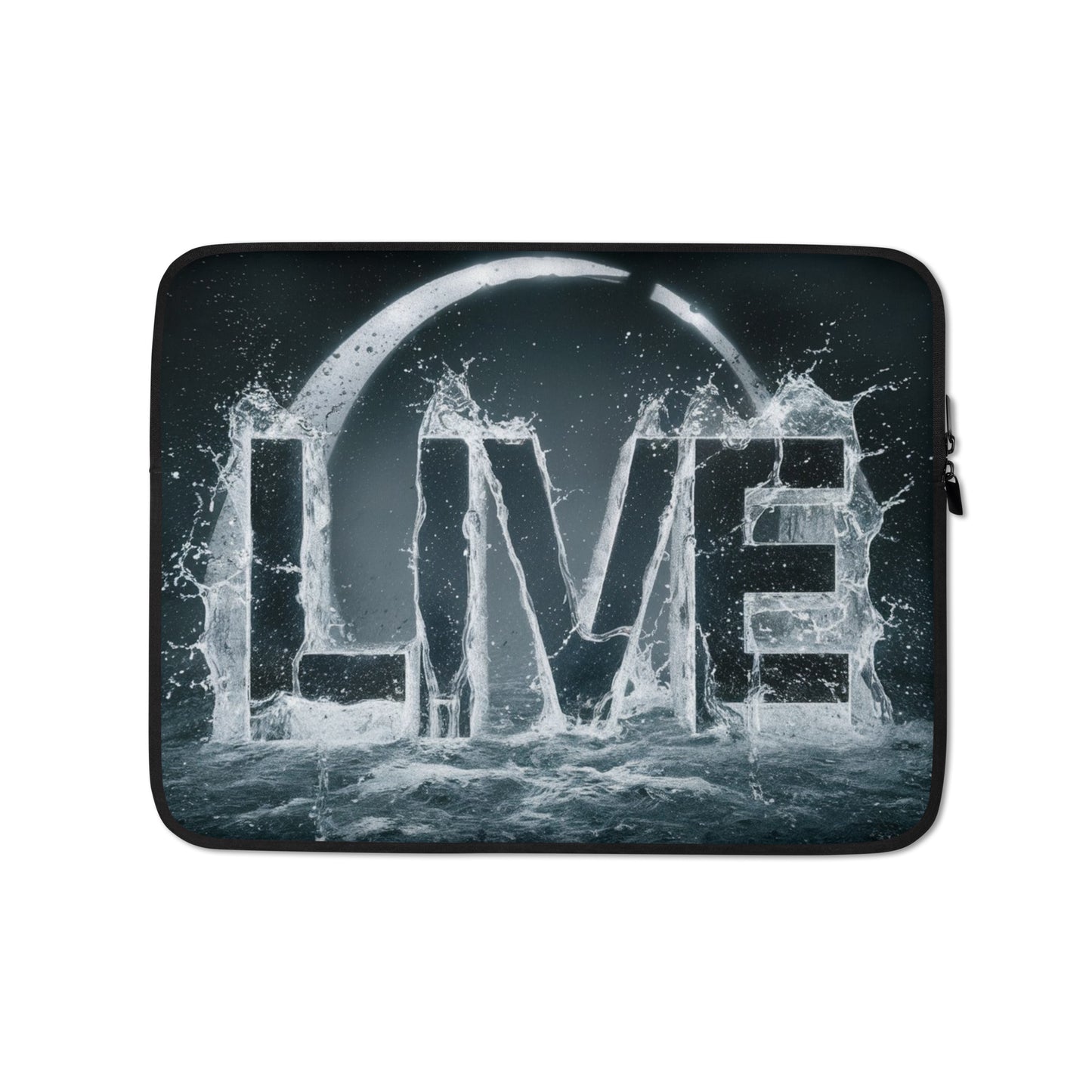 The Energizing Faux Fur-Lined Electrical Splash "Live" Artisan Laptop Sleeve