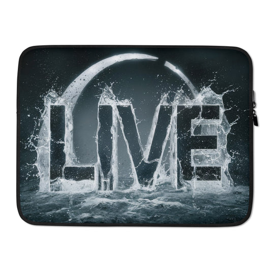 The Energizing Faux Fur-Lined Electrical Splash "Live" Artisan Laptop Sleeve