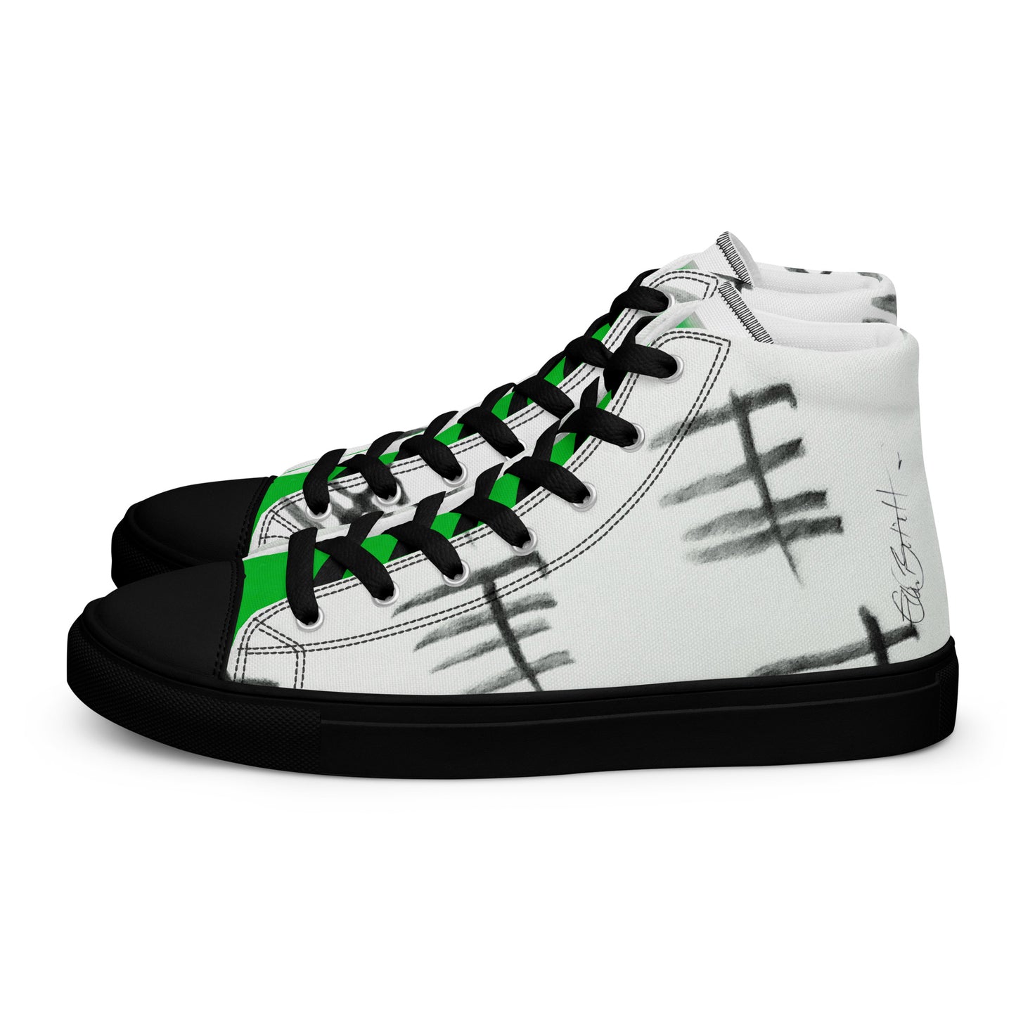 Tally Treads Neon High Tops - Handmade, Artist-Signed