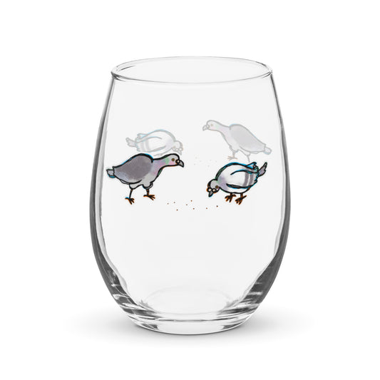 Peaceful Pigeons Glass