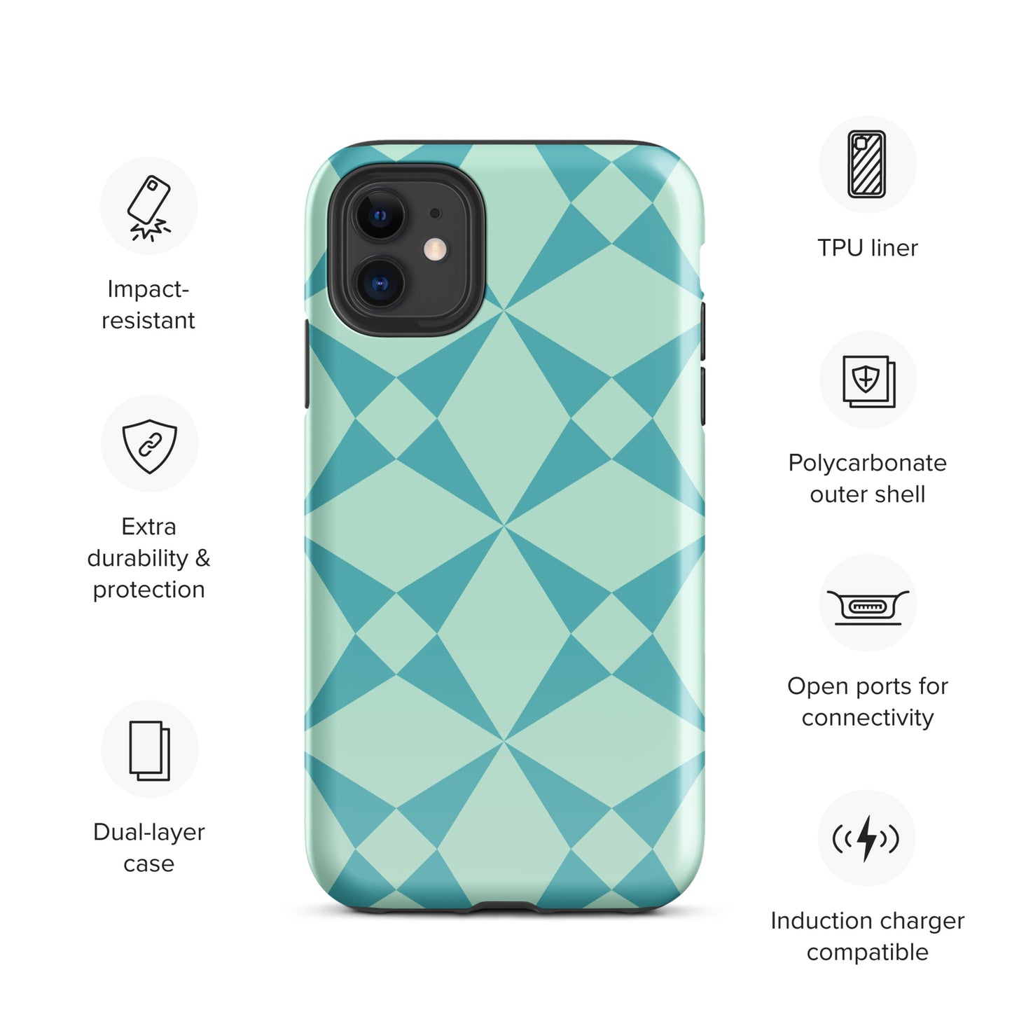 The Impact-Resistant Enthralling Bright Creative Patterns Tough Guardian Case for iPhone® With Dual-Layer Protection