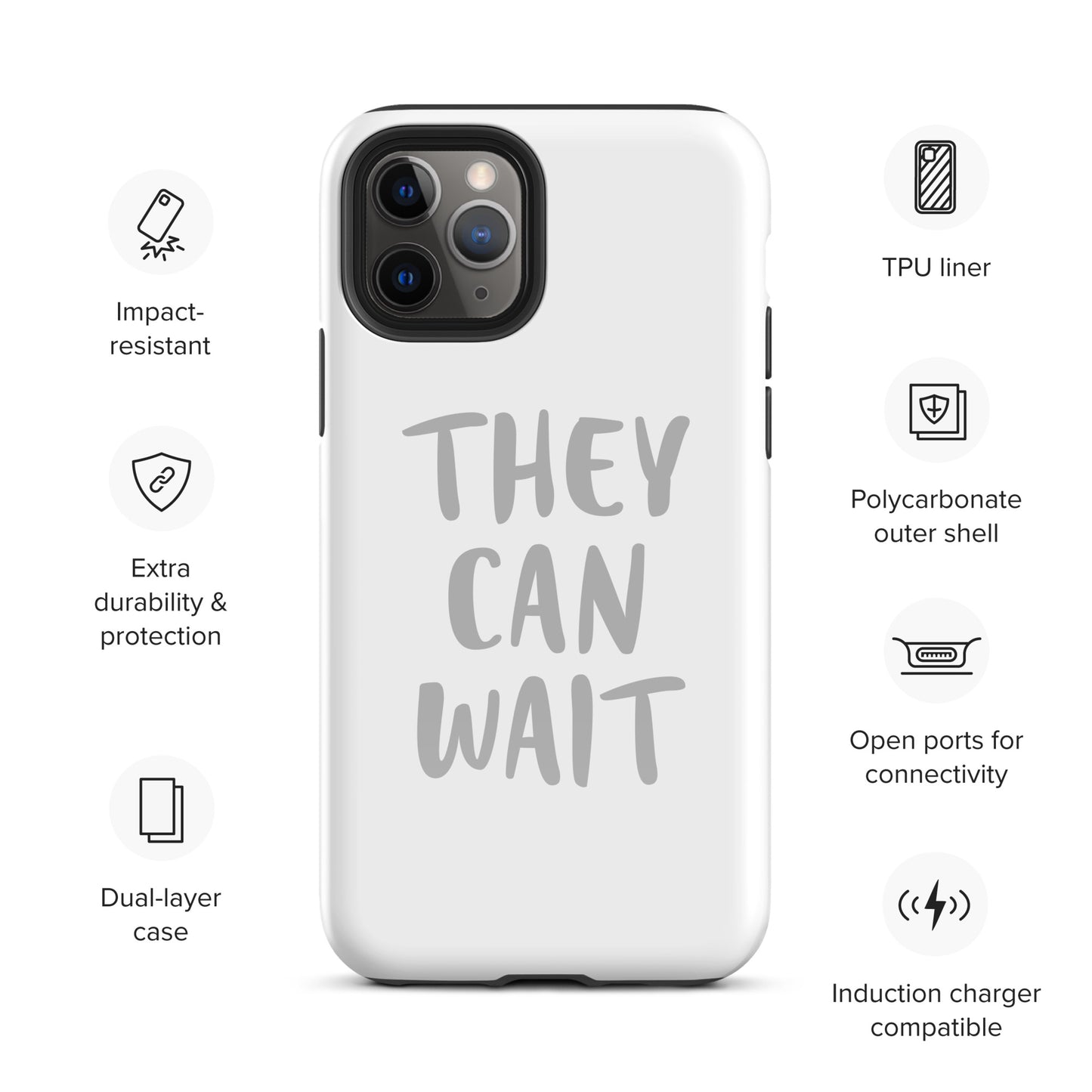 The People Pleaser's "They Can Wait" Impact-Resistant Guardian Protective Case for iPhone® With Dual-Layer Protection