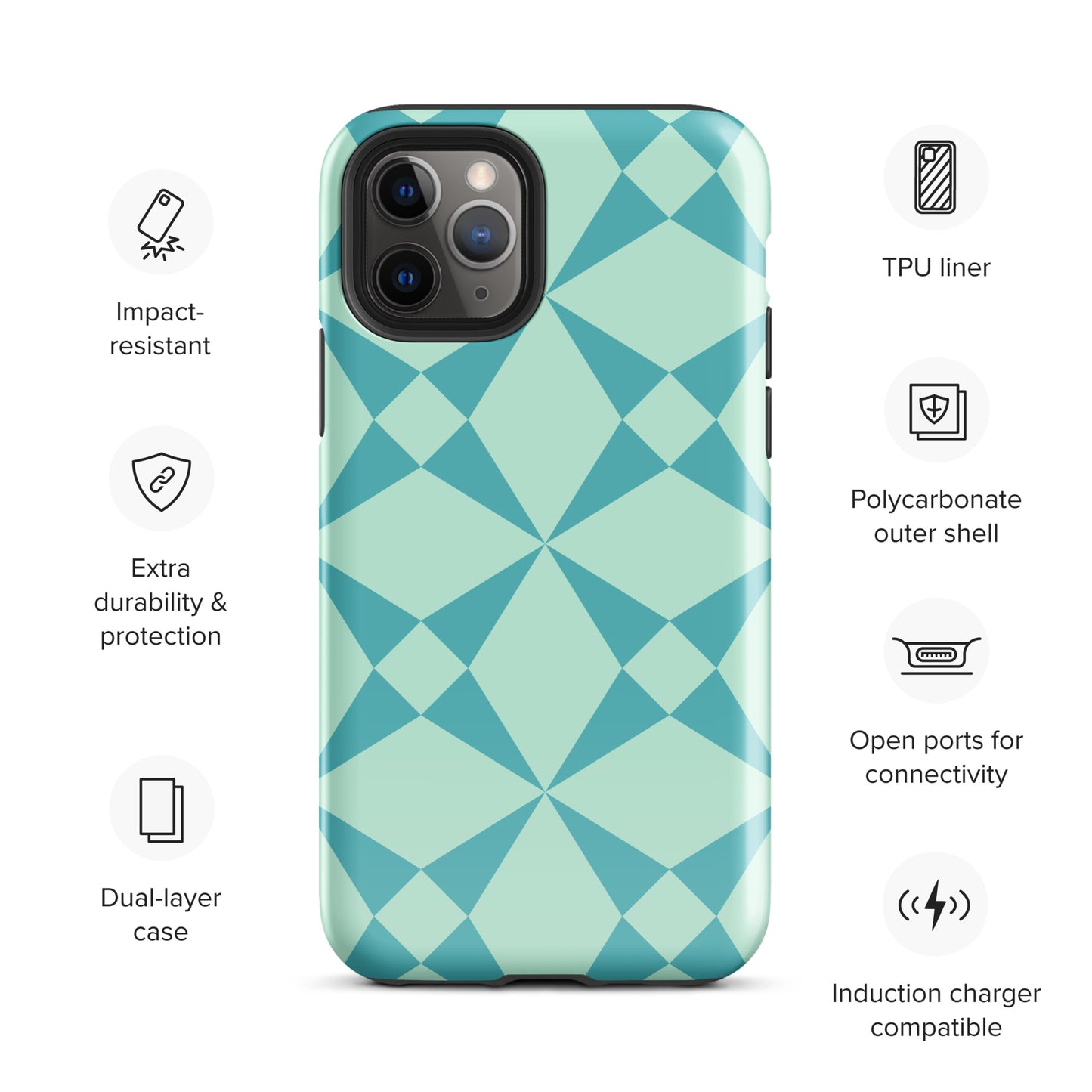 The Impact-Resistant Enthralling Bright Creative Patterns Tough Guardian Case for iPhone® With Dual-Layer Protection