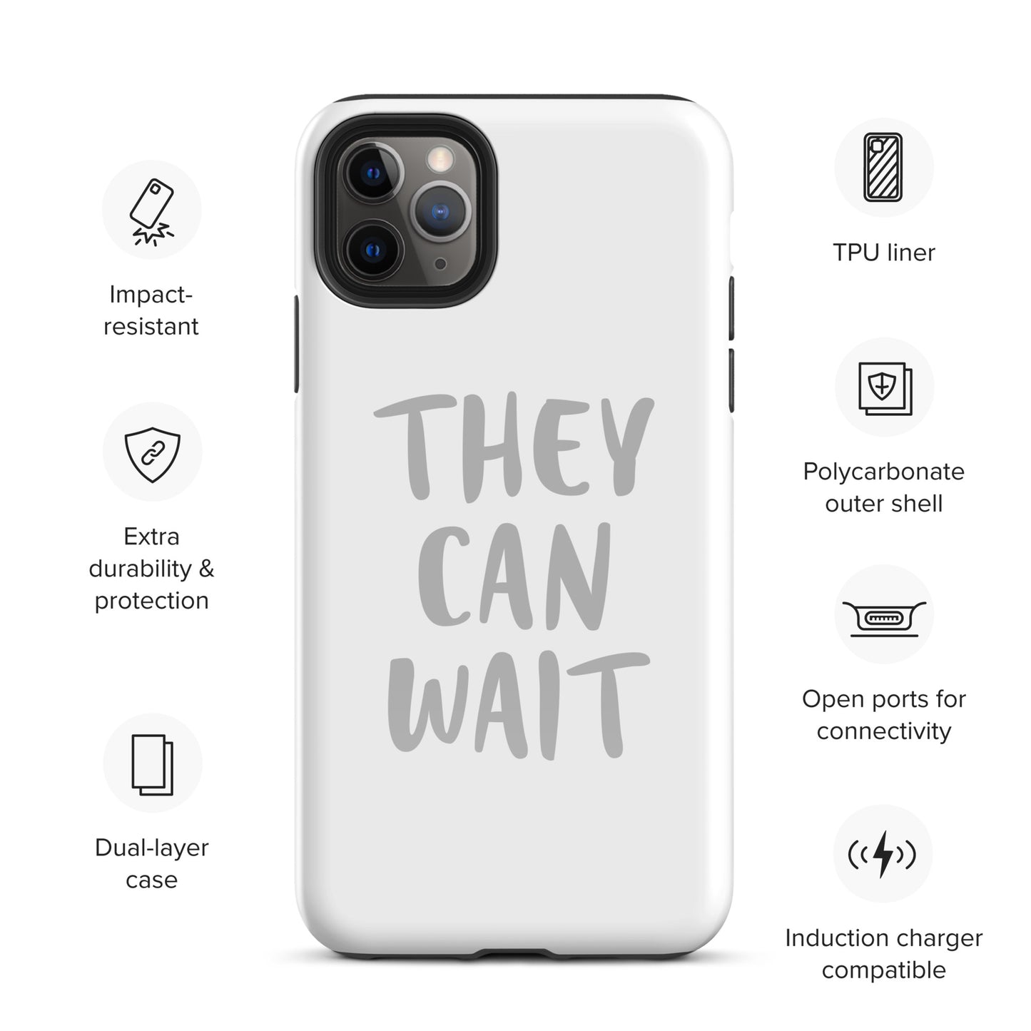 The People Pleaser's "They Can Wait" Impact-Resistant Guardian Protective Case for iPhone® With Dual-Layer Protection