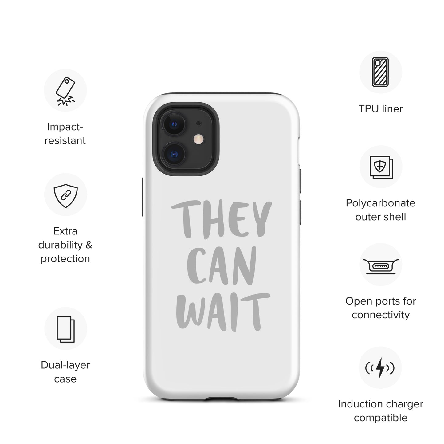 The People Pleaser's "They Can Wait" Impact-Resistant Guardian Protective Case for iPhone® With Dual-Layer Protection