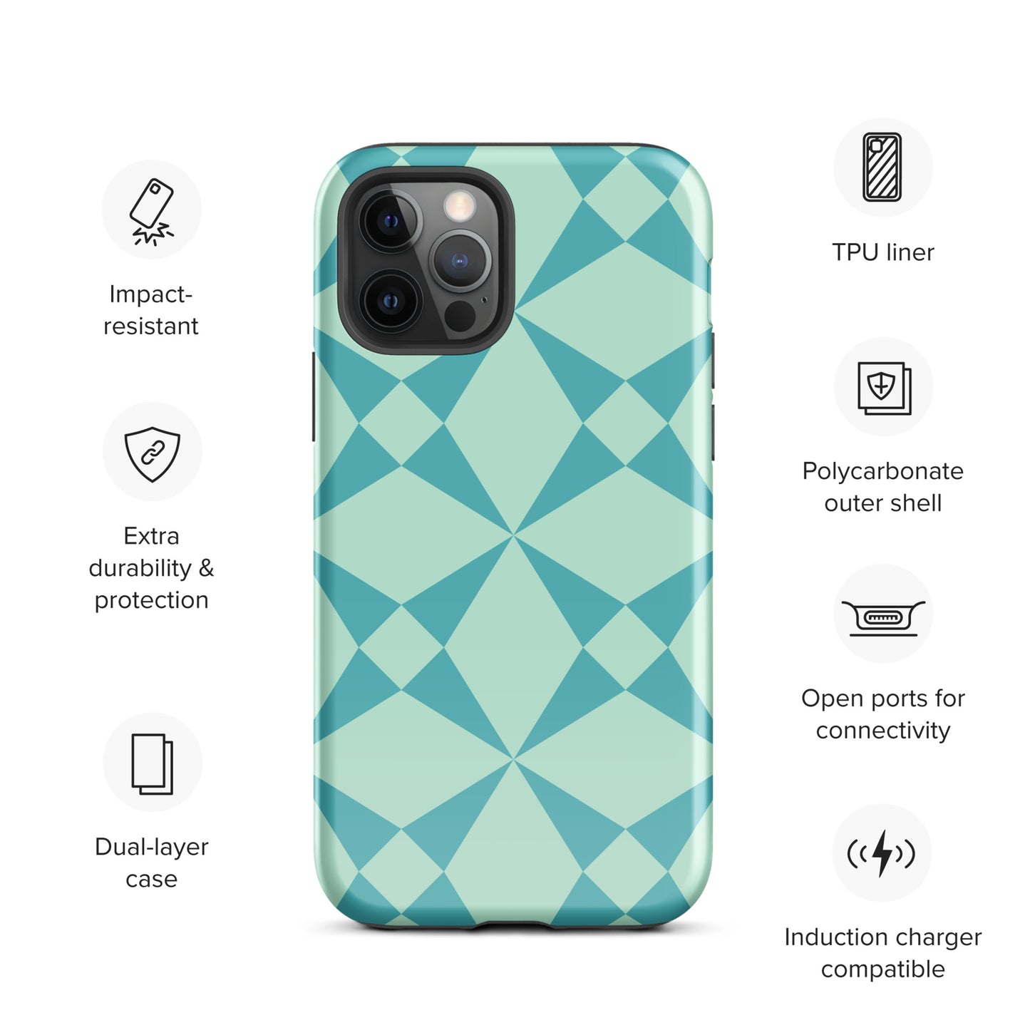 The Impact-Resistant Enthralling Bright Creative Patterns Tough Guardian Case for iPhone® With Dual-Layer Protection