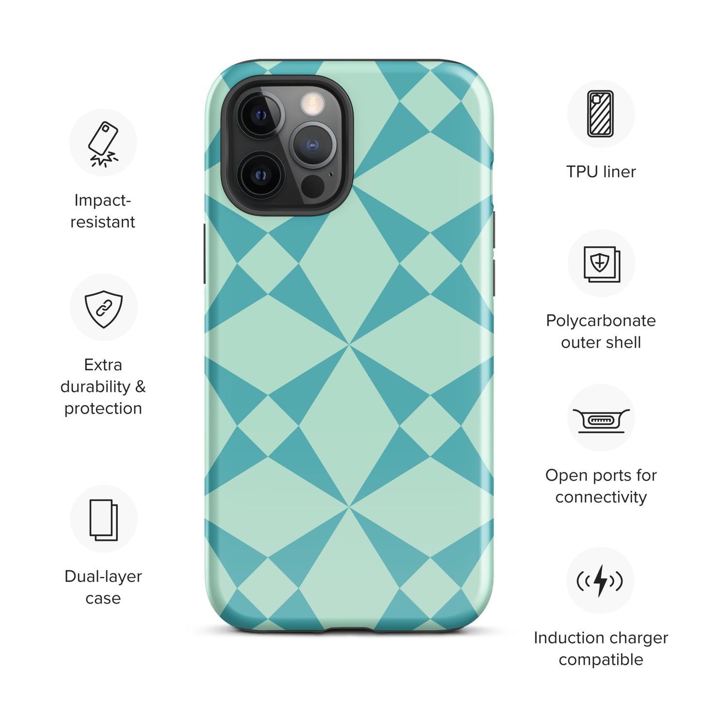 The Impact-Resistant Enthralling Bright Creative Patterns Tough Guardian Case for iPhone® With Dual-Layer Protection