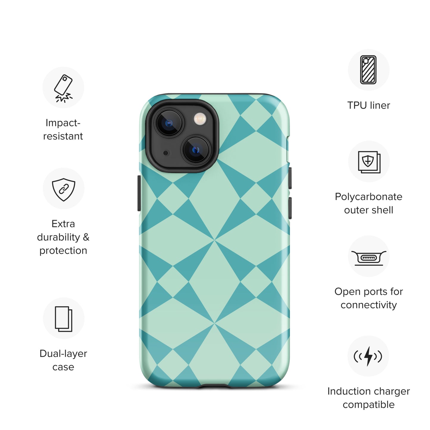 The Impact-Resistant Enthralling Bright Creative Patterns Tough Guardian Case for iPhone® With Dual-Layer Protection