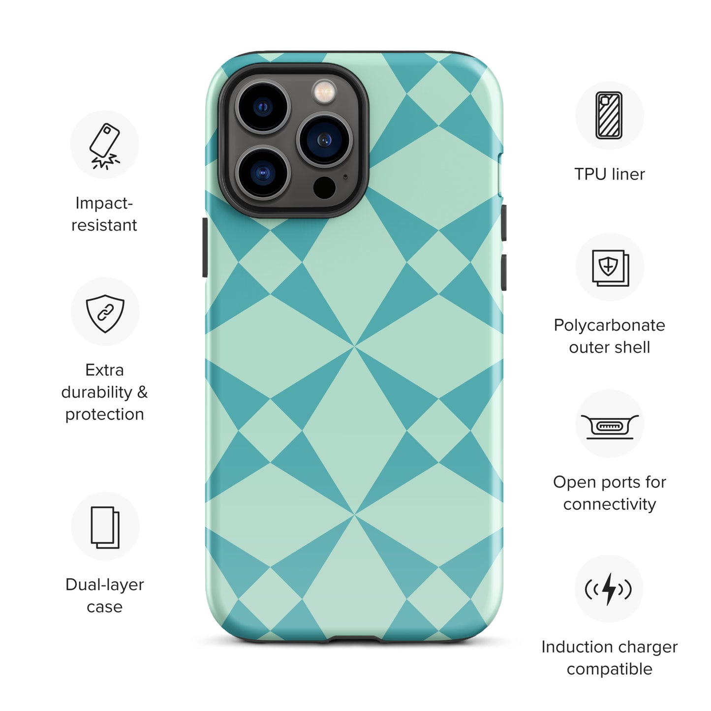 The Impact-Resistant Enthralling Bright Creative Patterns Tough Guardian Case for iPhone® With Dual-Layer Protection