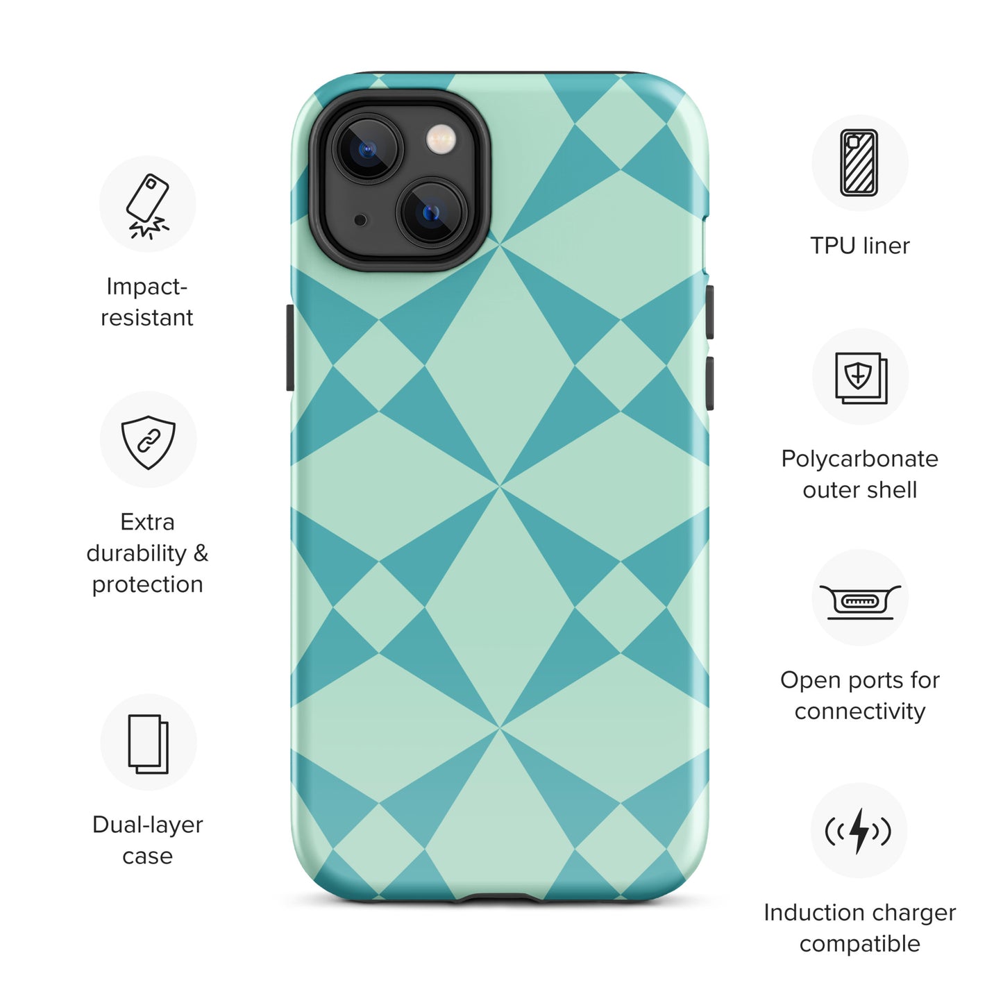 The Impact-Resistant Enthralling Bright Creative Patterns Tough Guardian Case for iPhone® With Dual-Layer Protection