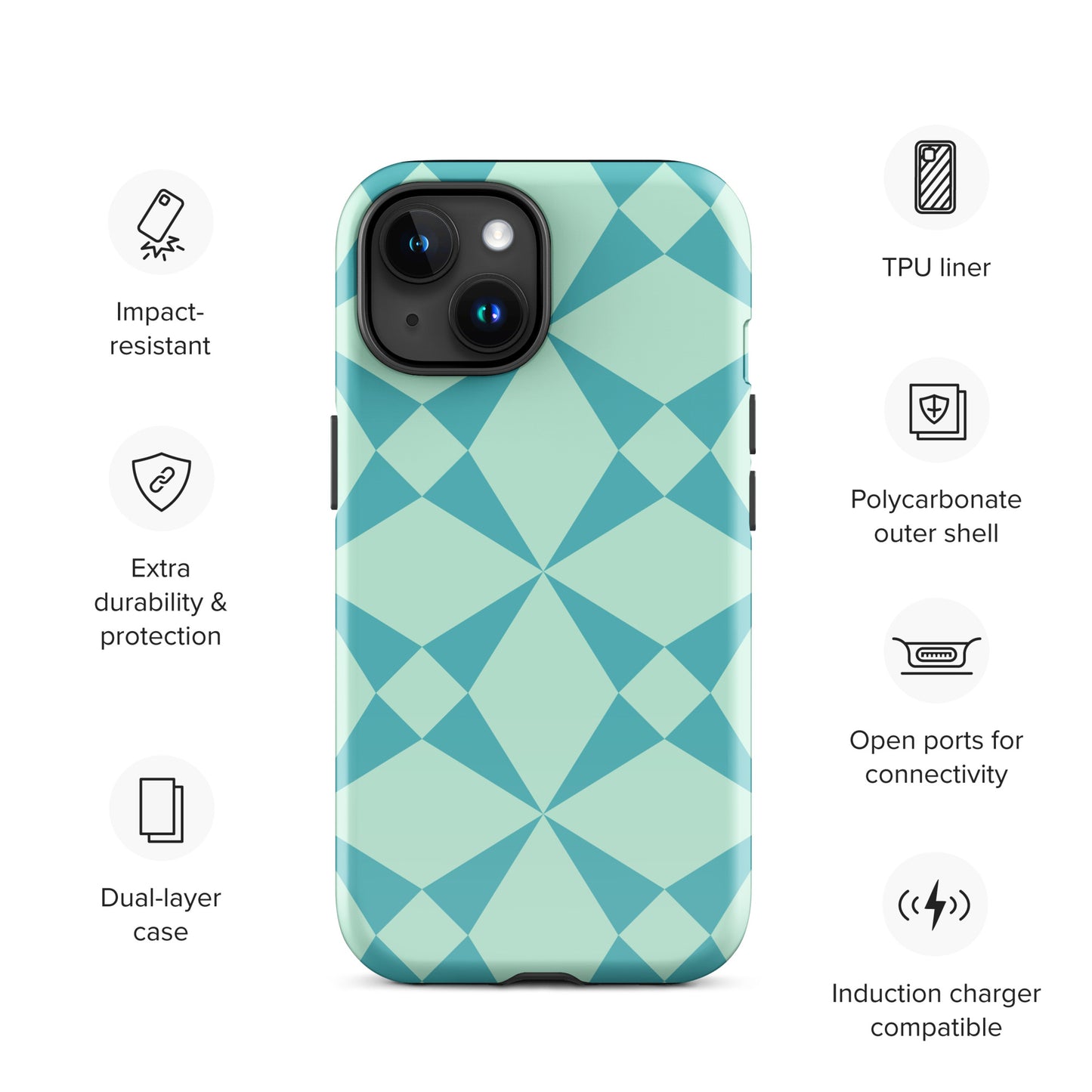 The Impact-Resistant Enthralling Bright Creative Patterns Tough Guardian Case for iPhone® With Dual-Layer Protection