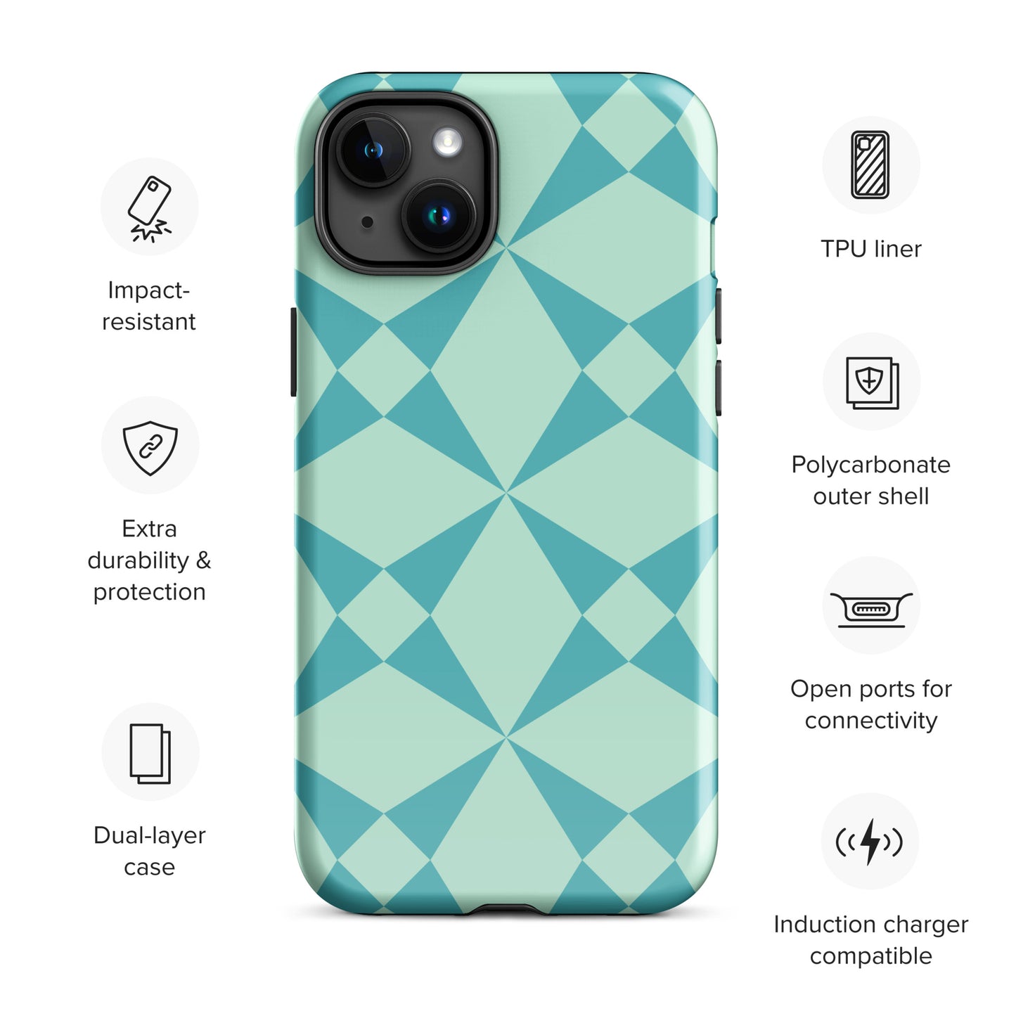 The Impact-Resistant Enthralling Bright Creative Patterns Tough Guardian Case for iPhone® With Dual-Layer Protection