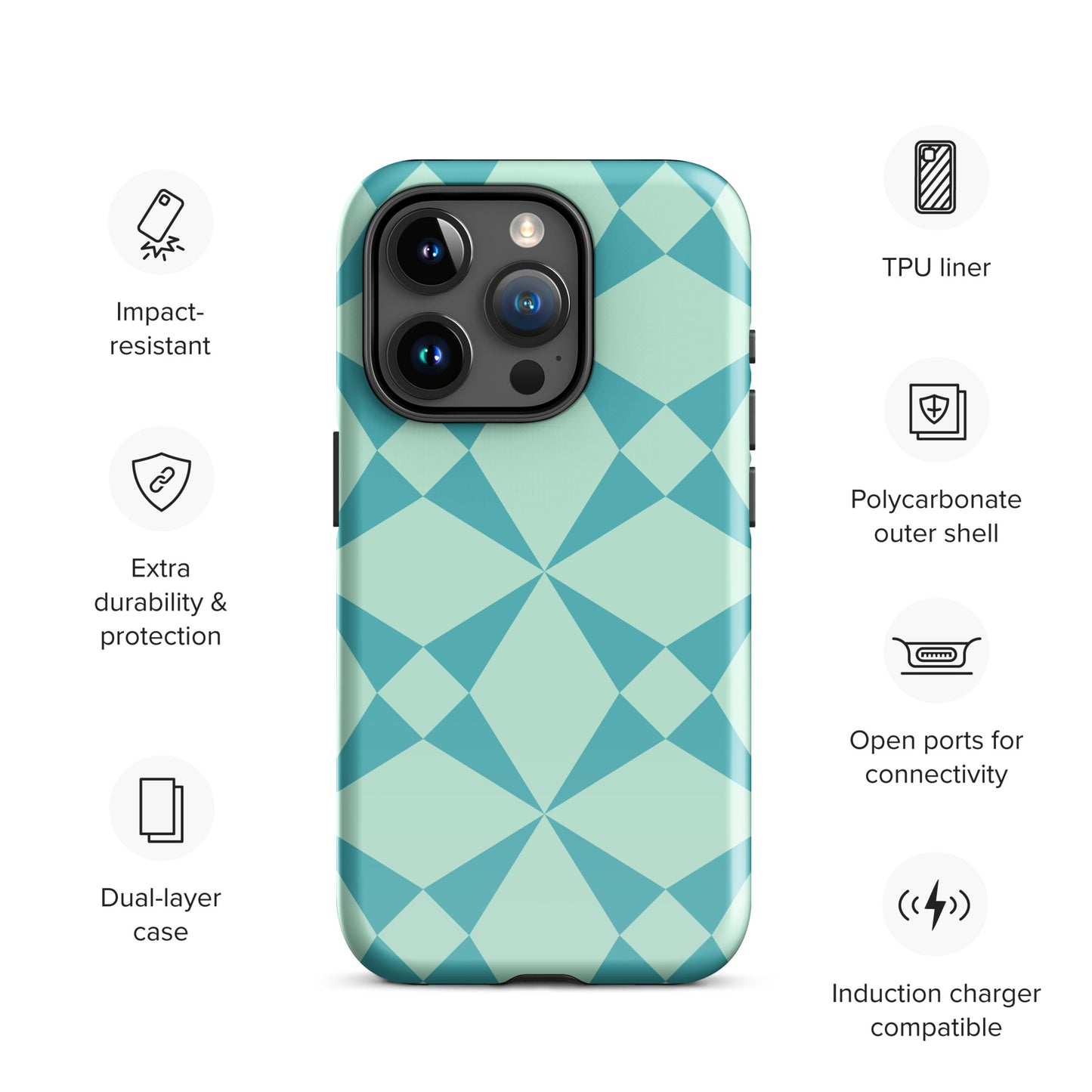 The Impact-Resistant Enthralling Bright Creative Patterns Tough Guardian Case for iPhone® With Dual-Layer Protection